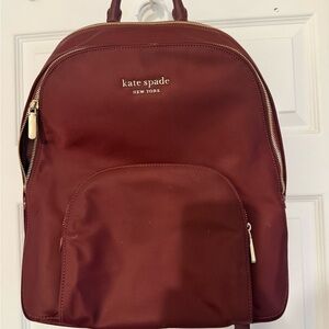kate spade Burgundy Backpack with Gold Hardware
